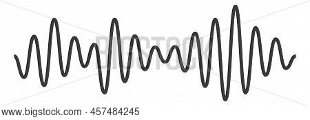 Wiggly Smooth Black Line. Pulse Signal Track