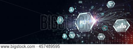 Plm Product Lifecycle Management System Technology Concept. Technology, Internet And Network Concept