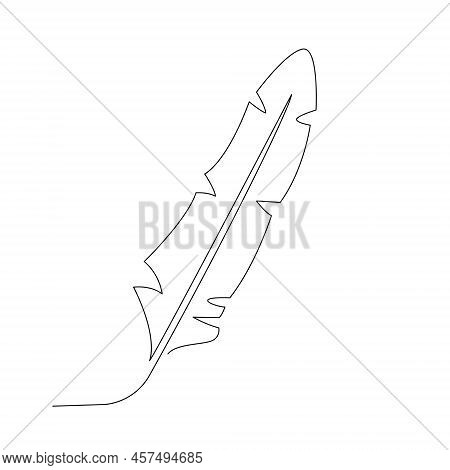 One Line Drawing Vector Leaf. Minimal Art.
