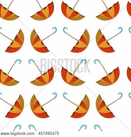 Yellow And Red Cute Umbrella Vector Pattern