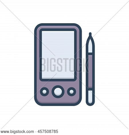 Color Illustration Icon For Pdas Phone Phone Mobile Edit Pencil Electronic Creative