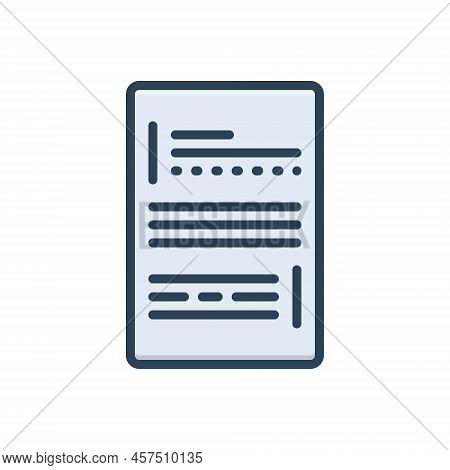 Color Illustration Icon For Transcript-shots Justify Alignment Paragraph Content Copy Data Document 