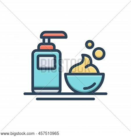 Color Illustration Icon For Foam Froth Scurf Scum Spume Spray Cream Skincare Shaving-foam Cosmetic