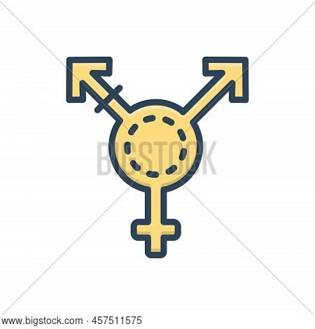 Color Illustration Icon For Trans Transgender Gender Identity Sexual Human Intersex Homosexual