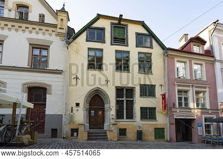 Tallinn, Estonia. July 2022.  A Typical House, Built In Late-gothic Dwelling, Mentioned For The Firs