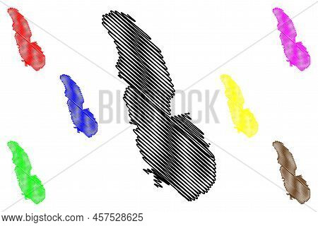 Lougheed Island (canada, Nunavut Territory, North America) Map Vector Illustration, Scribble Sketch 