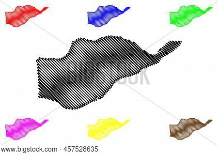 Lulu Island (canada, British Columbia Province, North America) Map Vector Illustration, Scribble Ske