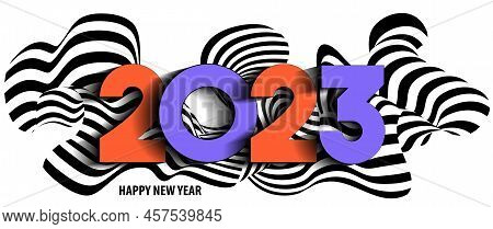 2023 Numbers On Liquify Stripped Background. Calendar Header