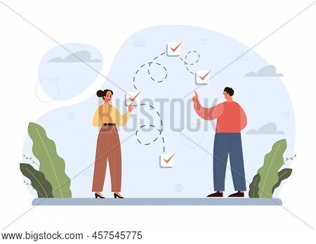 Hard Or Easy Path Choice Concept. Difficult Decision-making,