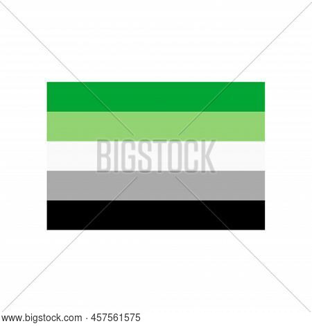 Aromantic Pride Flag Doodle Icon, Vector Illustration