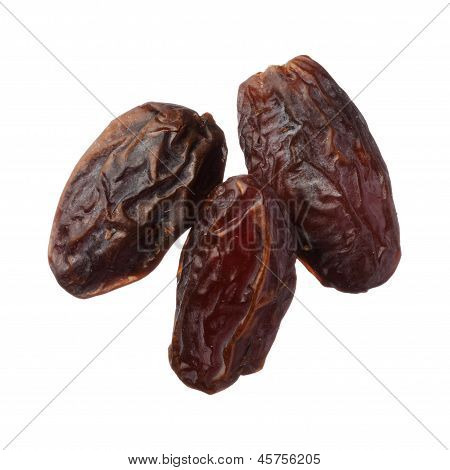흰 배경에 고립 된 말린된 Medjool 날짜