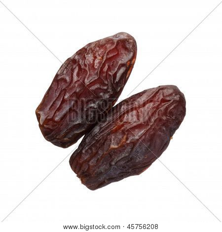 Getrocknete Medjool Dates isoliert auf weißem Hintergrund