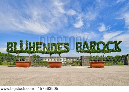 Ludwigsburg, Germany - July 2022: Sign Made Out Of Plants Saying \'blühendes Barock\'. Name For The 