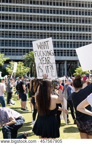 Los Angeles, Ca - May 18 2022:  Bans Off Our Bodies Abortion Rights Rally
