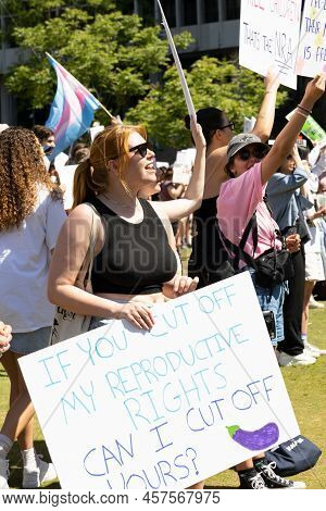 Los Angeles, Ca - May 18 2022:  Bans Off Our Bodies Abortion Rights Rally