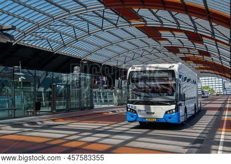 Amsterdam, The Netherlands - 21 June 2022: Gvb Bus At Amsterdam Central Station Bus Station