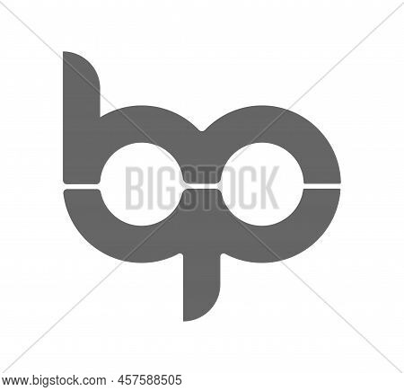 Circular Combination Of Lowercase Letters B And P. Design For A Monogram, Logo, Emblem Or Sticker. F