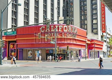 Las Vegas, Usa - May 25, 2022: California Hotel And Casino At Ogden Street Near Freemont Street In T