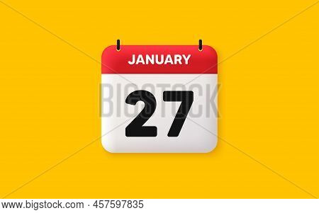 Calendar Date 3d Icon. 27th Day Of The Month Icon. Event Schedule Date. Meeting Appointment Time. Ag