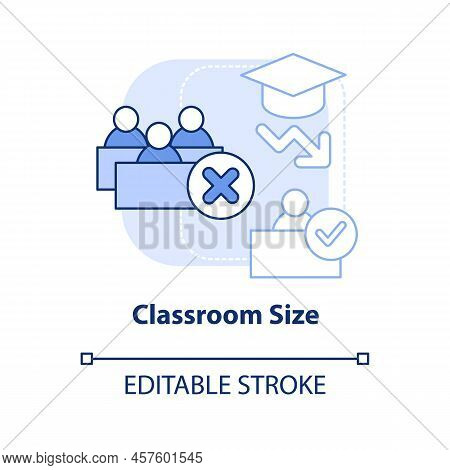 Classroom Size Light Blue Concept Icon. Effective Education. Problem In Schools Abstract Idea Thin L