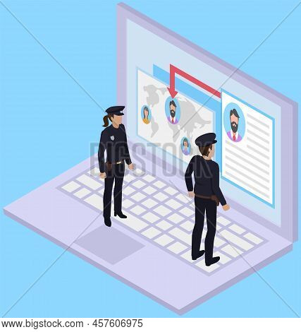 Police Are Looking For Person. Search For Criminal. Detective Board. Investigating, Evidence And Clu