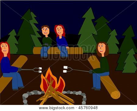 Família acampar juntos