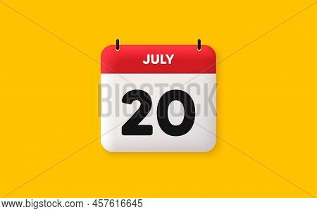 Calendar Date 3d Icon. 20th Day Of The Month Icon. Event Schedule Date. Meeting Appointment Time. Ag