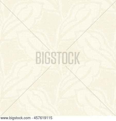 Handmade Subtle Botanical Patterned Washi Paper Texture. Seamless Speckled White On White Card Stock