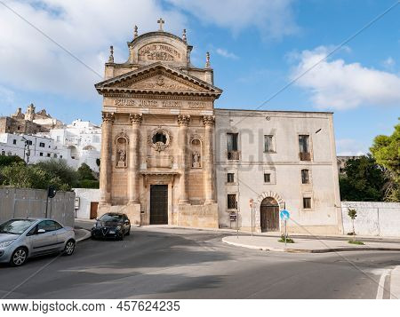 Ostuni, Italy - October 28, 2021: Confraternity Of Carmine Ostuni (arciconfraternita Del Carmine) Ch