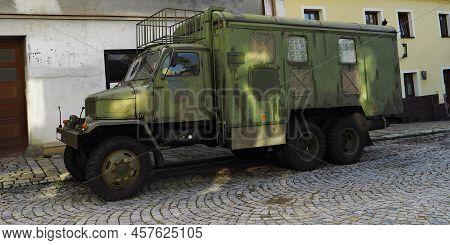 Green Military Car Prague V3s, Soviet War Caravan