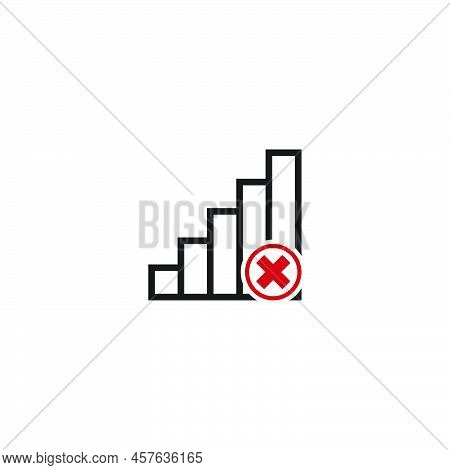 Signal Disconected, Signal Cut Off Icon Template