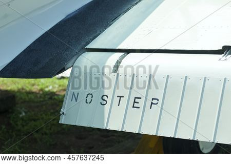 Close Up Image Of An Airfoil Of An Old Aircraft.