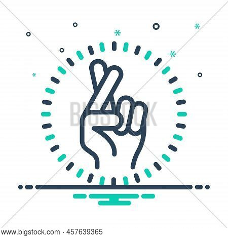 Mix Icon For Lie Falsehood Gag False Deceit Deception Luck Finger Promise Belief