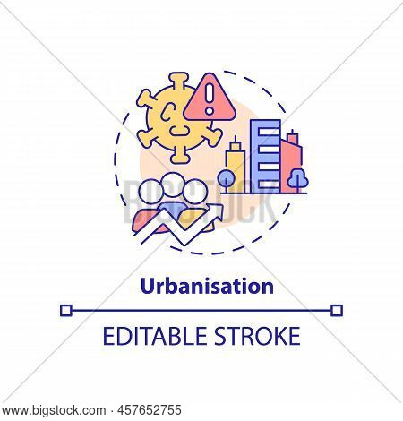 Urbanisation Concept Icon. Virus Spreading. Reason For Increased Risk Of Pandemic Abstract Idea Thin