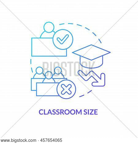 Classroom Size Blue Gradient Concept Icon. Effective Education. Better Performance. Problem In Publi