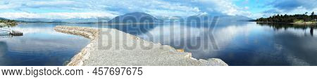 Scenic Alpine Lake Brunner In South Island New Zealand