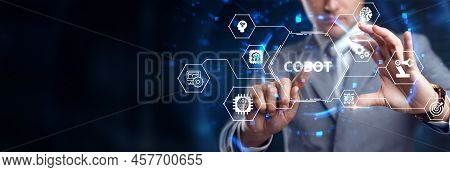 Industrial Automation Technology Concept. Collaborative Robot, Cobot