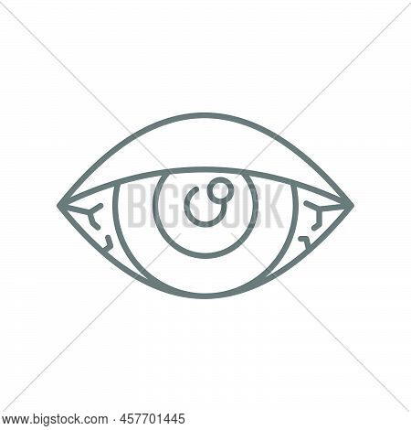 Smoke Weed, Red Eye Line Icon. Linear Style Sign For Mobile Concept And Web Design. Stoned Eye Outli