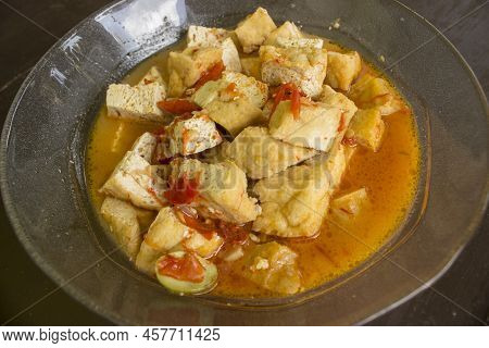 Sambal Goreng Is A Traditional Javanese Food Made From Spicy Stew With Sliced Chili And Fried Tofu W