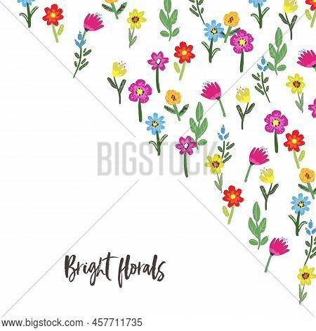 Vector Florals. Bright Flower Background. Bitanical Illustration