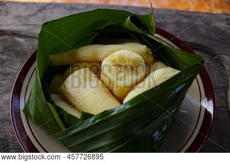 Tapai Or Tape Or Peuyeum Are Traditional Foods / Snacks From Indonesia, Made From Fermented Cassava.