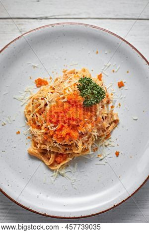 Creamy Sauce Pasta With Ebiko