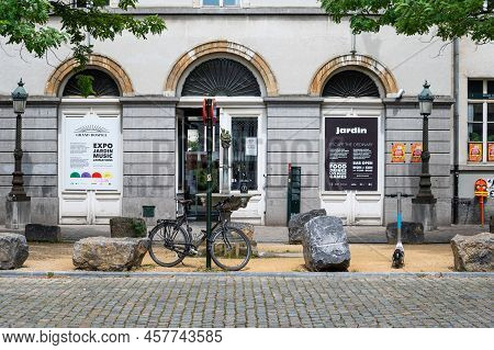 Brussels Old Town, Brussels Capital Region, Belgium - 06 26 2022 - Facade Of The Hospice Pacheco, No