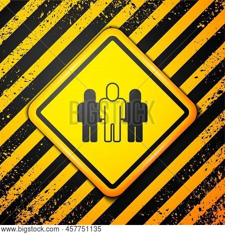 Black Project Team Base Icon Isolated On Yellow Background. Business Analysis And Planning, Consulti