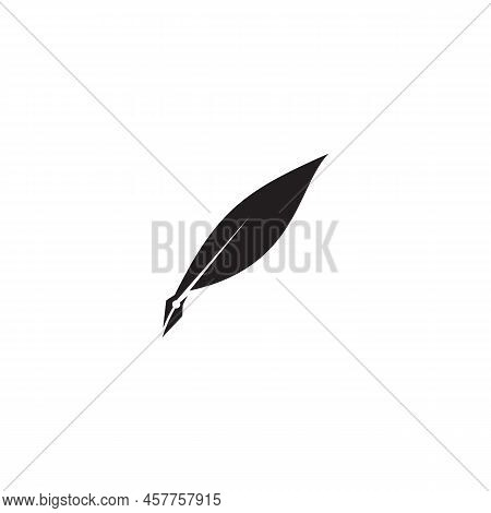 Feahter Pen Icon Logo Design Inspiration Vector Template