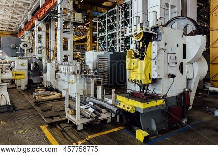 Metalworking Factory Production Line. Interior Of The Worksop.