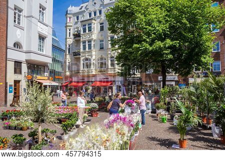 Bremen, Germany - May 18, 2022: Orchids At A Flower Market In Historic City Bremen, Germany