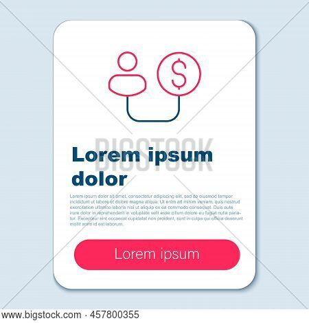 Line Human And Money Icon Isolated On Grey Background. Concept Of Attracting Investments. Big Busine