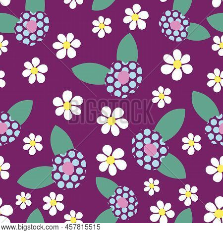 Seamless Vintage Vector Flower Pattern Design Background.