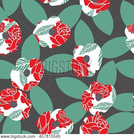 Seamless Abstract Vector Flower Pattern Design Background
